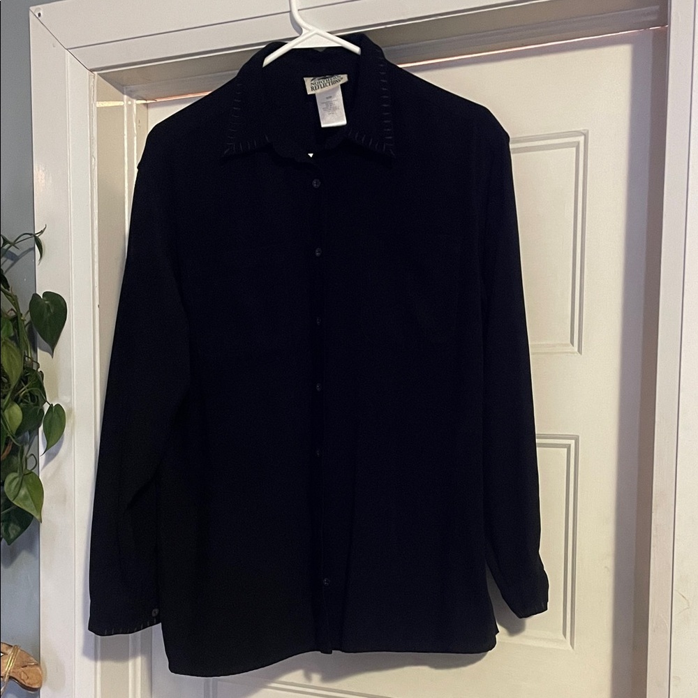 Northern Reflections Black Embroidered Button Up Shirt